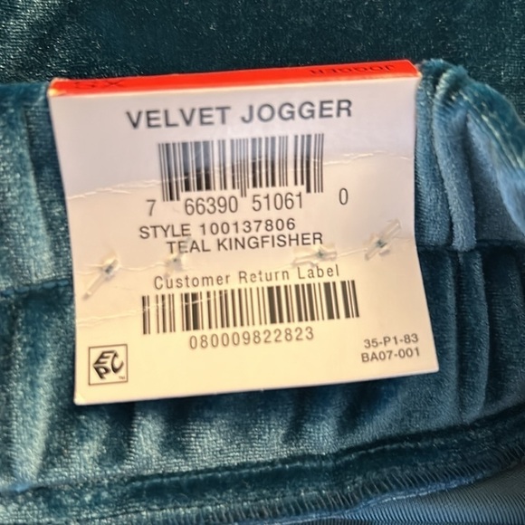INC International Concepts Teal Green Velvet Jogger Pants Size XS New with tags! - Picture 8 of 10